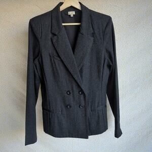 Cremieux Women's Wool Blend Gray Blazer Size 12